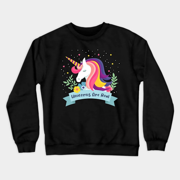 unicorns are  real Crewneck Sweatshirt by zaki-tees